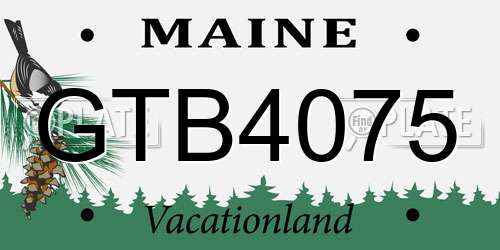 GTB4075 Maine License Plate