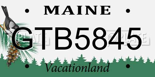 GTB5845 Maine License Plate