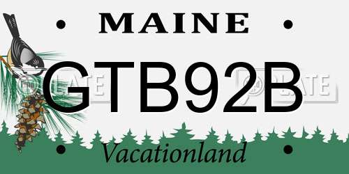 GTB92B Maine License Plate
