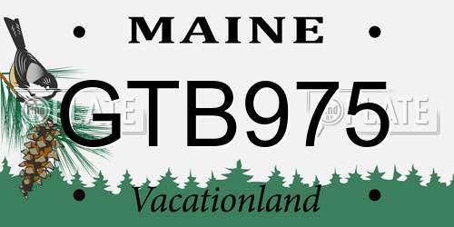 GTB975 Maine License Plate