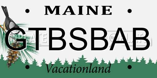 GTBSBAB Maine License Plate