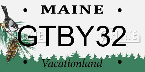 GTBY32 Maine License Plate