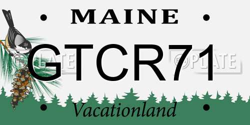GTCR71 Maine License Plate