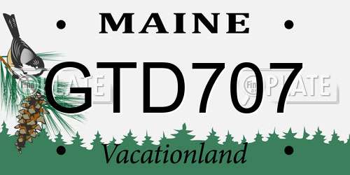 GTD707 Maine License Plate