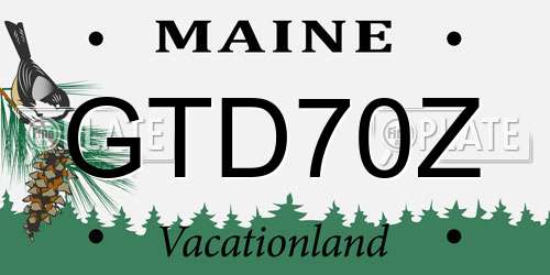 GTD70Z Maine License Plate