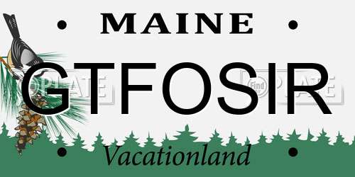 GTFOSIR Maine License Plate