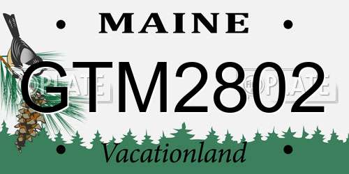 GTM2802 Maine License Plate