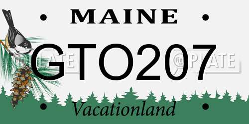 GTO207 Maine License Plate