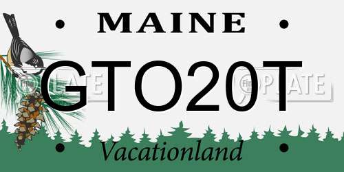 GTO20T Maine License Plate