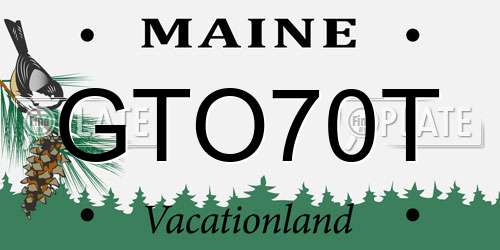 GTO70T Maine License Plate