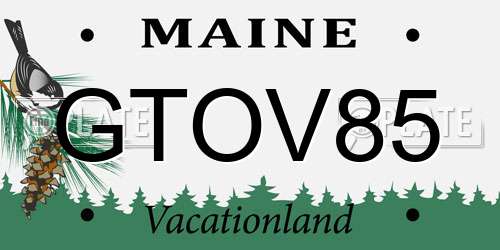 GTOV85 Maine License Plate