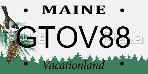 GTOV88 Maine License Plate