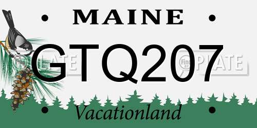 GTQ207 Maine License Plate