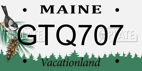 GTQ707 Maine License Plate