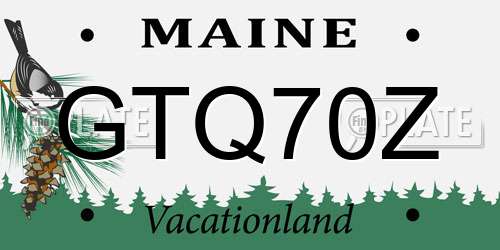 GTQ70Z Maine License Plate