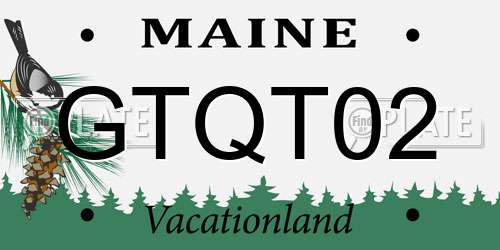 GTQT02 Maine License Plate