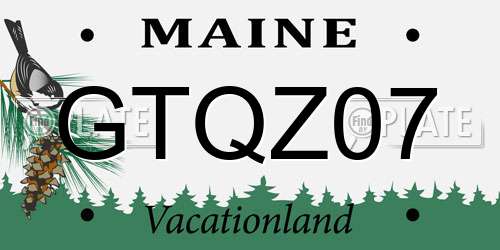 GTQZ07 Maine License Plate