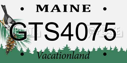 GTS4075 Maine License Plate