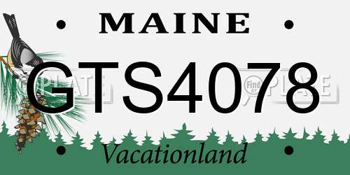 GTS4078 Maine License Plate