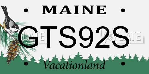 GTS92S Maine License Plate