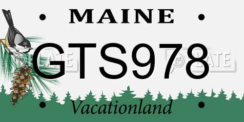 GTS978 Maine License Plate