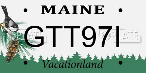 GTT97I Maine License Plate