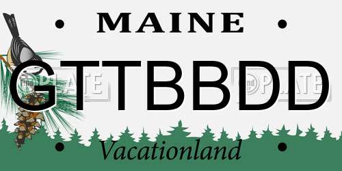 GTTBBDD Maine License Plate