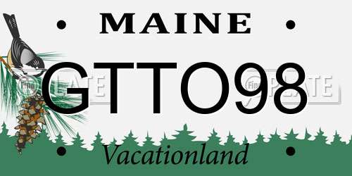 GTTO98 Maine License Plate