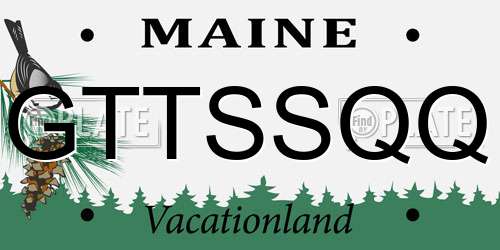 GTTSSQQ Maine License Plate