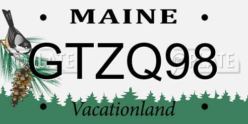 GTZQ98 Maine License Plate