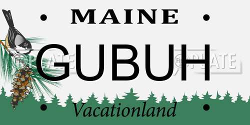 GUBUH Maine License Plate