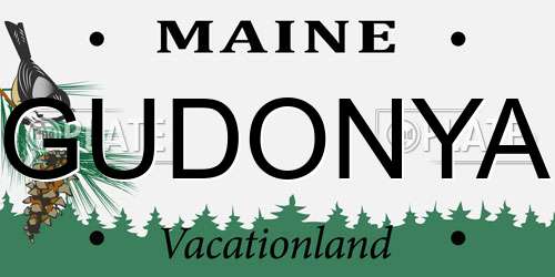GUDONYA Maine License Plate