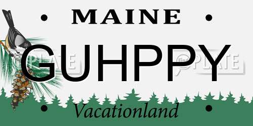 GUHPPY Maine License Plate