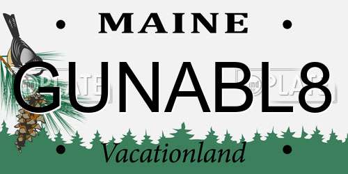 GUNABL8 Maine License Plate