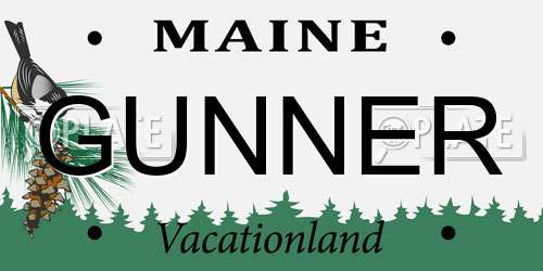 GUNNER Maine License Plate