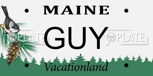 GUY Maine License Plate