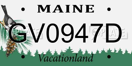 GV0947D Maine License Plate