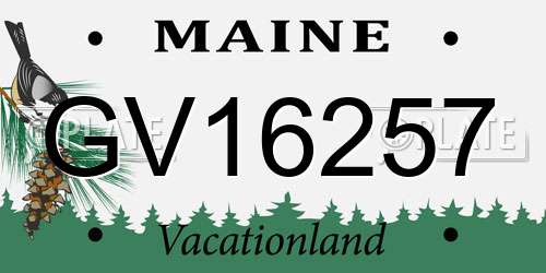 GV16257 Maine License Plate
