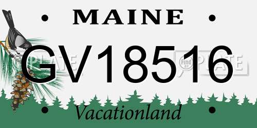 GV18516 Maine License Plate