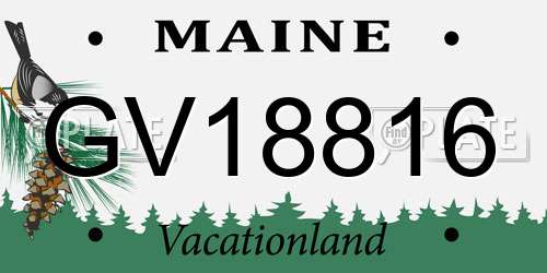 GV18816 Maine License Plate