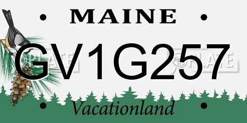 GV1G257 Maine License Plate