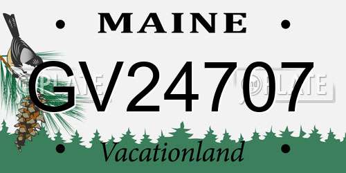 GV24707 Maine License Plate