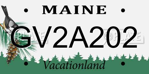 GV2A202 Maine License Plate
