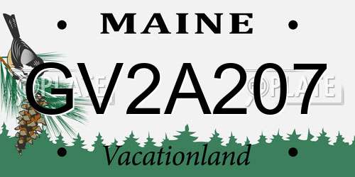 GV2A207 Maine License Plate
