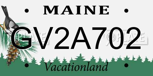 GV2A702 Maine License Plate