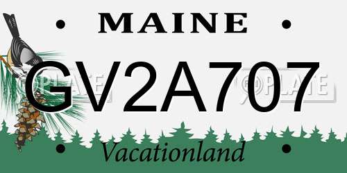 GV2A707 Maine License Plate