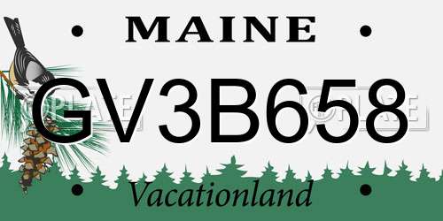 GV3B658 Maine License Plate