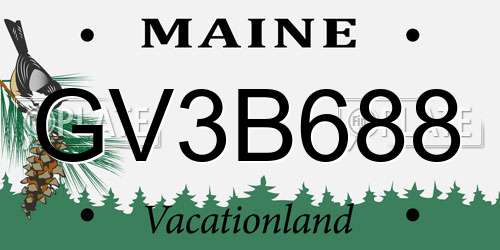 GV3B688 Maine License Plate