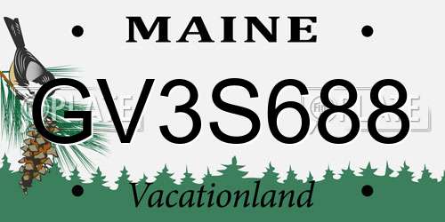 GV3S688 Maine License Plate