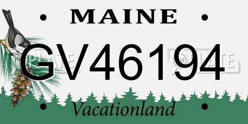GV46194 Maine License Plate
